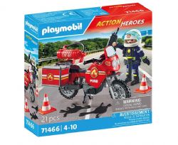 PLAYMOBIL ACTION HEROES - POMPIER ET MOTO #71466 (0324)